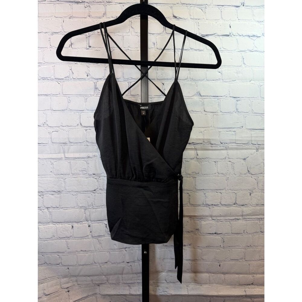 Express Black Wrap Camisole with Crisscross Straps